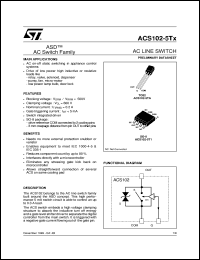 ACS102-5T1 datasheet: AC LINE SWITCH ACS102-5T1