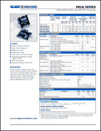 NGA10S15018S datasheet: Non-isolated wide input DC/DC converter. Nom.input voltage 15V, output voltage 1.8V, output current: 0A (min load), 2.0A (full load). NGA10S15018S