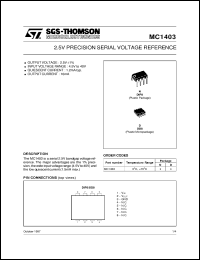 MC1403 datasheet: 2.5V PRECISION SERIAL VOLTAGE REFERENCE MC1403