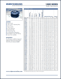 1410313 datasheet: Bobbin type inductor. Inductance (+-10% at 1kHz) 10uH. 1410313