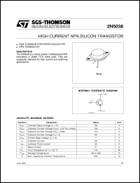 2N5038 datasheet: HIGH CURRENT NPN SILICON TRANSISTOR 2N5038