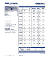 18R472 datasheet: Radial lead inductor. Inductance +-10% (at 1kHz) 4.7uH 18R472