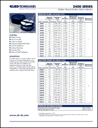 243R3 datasheet: Bobbin wound surface mount inductor (unshielded type). Nominal inductance (1kHz, 100mV) 3.3uH 243R3