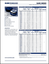 26S680 datasheet: Bobbin wound surface mount inductor (EMI shielded type). Nominal inductance (1Hz, 100mV) 68uH. 26S680