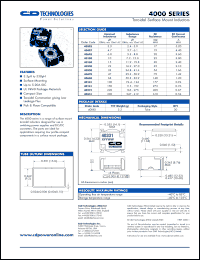 403R3 datasheet: Toroidal surface mount inductor. Nominal inductance (10kHz, 100mV AC) 3.3uH. 403R3