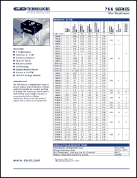 76602/1 datasheet: Pulse transformer. Turns ratio (+-2%) 1:1:1. 76602/1