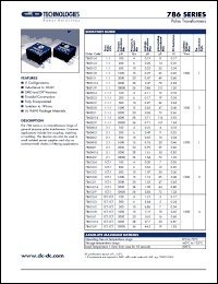 78601/8 datasheet: Pulse transformer. Turns ratio (+-2%) 1:1 78601/8