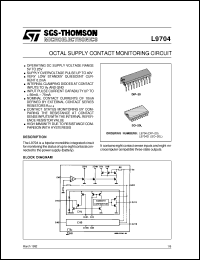 L9704D datasheet: OCTAL SUPPLY CONTACT MONITORING CIRCUIT L9704D