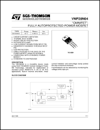 VNP28N04 datasheet: OMNIFET FULLY AUTOPROTECTED POWER MOSFET VNP28N04