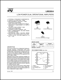 LM2904 datasheet: LOW POWER DUAL OP-AMPS LM2904