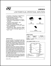 LM2904D datasheet: LOW POWER DUAL OP-AMPS LM2904D