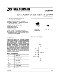 ST95P04 datasheet: SERIAL ACCESS SPI BUS 4K (512 X 8) EEPROM ST95P04