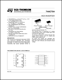 74ACT04 datasheet: HEX SCHMITT INVERTER 74ACT04