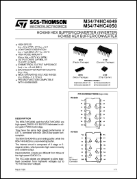 M74HC4050 datasheet: HC4050 HEX BUFFER/CONVERTER HC4049 HEX BUFFER/CONVERTER (INVERTER) M74HC4050