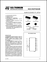 HCF4042B datasheet: QUAD CLOCKED D LATCH HCF4042B