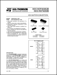 HCF4049UB datasheet: HEX BUFFER/CONVERTERS HCF4049UB