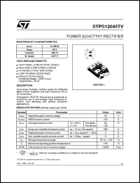 STPS12045TV datasheet: POWER SCHOTTKY RECTIFIER STPS12045TV