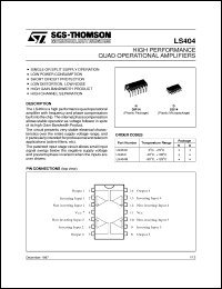 LS404I datasheet: HIGH PERFORMANCE QUAD BIPOLAR OPERATIONAL AMPLIFIERS LS404I