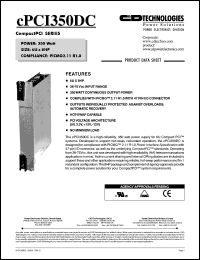 cPCI350DC datasheet: 350 watt, 6U x 8PH compactPCI. cPCI350DC