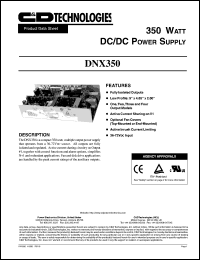 DNX350-U3B datasheet: 350 watt DC/DC power supply. DNX350-U3B