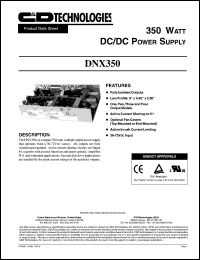 DNX350-U4C datasheet: 350 watt DC/DC power supply. DNX350-U4C