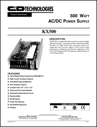 KX500-F3ABFHHN datasheet: 500 watt AC/DC power supply. KX500-F3ABFHHN