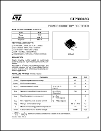 STPS3045G datasheet: POWER SCHOTTKY RECTIFIER STPS3045G