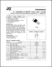 STP80NS04Z datasheet: N- CHANNEL CLAMPED 8 MOHM - 80A TO-220 FULLY PROTECTED MESH OVERLAY MOSFET STP80NS04Z