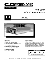 SX400-U1C datasheet: 400 Watt. AC/DC power supply. SX400-U1C