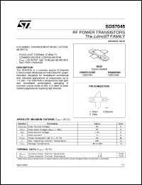 SD57045 datasheet: RF POWER TRANSISTORS N-CHANNEL ENHANCEMENT-MODE LATERAL MOSFETS SD57045