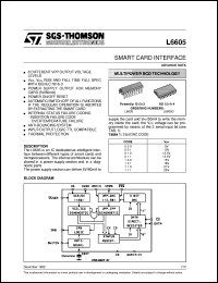 L6605D datasheet: SMART CARD INTERFACE L6605D