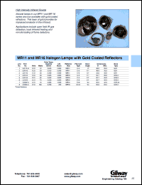 L519-G datasheet: MR11 hologen lamp with cold coated reflector. 12.0V, 20W. L519-G