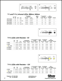 E149-12V datasheet: T-1 3/4 Yellow led with resistor - 12V: 590nm. Diffused. E149-12V