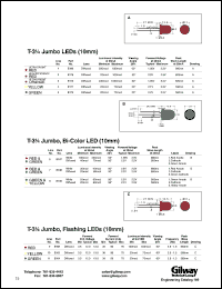 E188 datasheet: T-3 1/4 red & green jumbo, bi-color led (10mm). Lens white, peak wave length at 20 mA 660nm. Lens diffused, peak wave length 565nm. E188