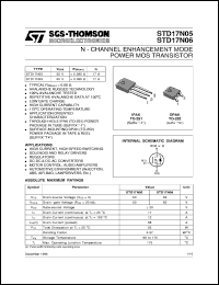 STD17N05 datasheet: N-CHANNEL ENHANCEMENT MODE POWER MOS TRANSISTORS STD17N05