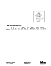 E1008 datasheet: SMT bright white LED. Lens clear. Typ. luminous intensity at 20mA 150mcd. Typ. forward voltage at 20mA 3.5V. E1008