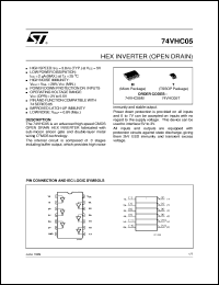 74VHC05 datasheet: HEX INVERTER (OPEN DRAIN) 74VHC05