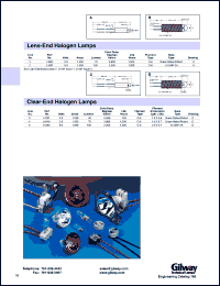 L1040 datasheet: Clear-end halogen lamp. 5.0 volts, 1.350 amps, 70 lumens. L1040