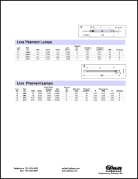 L9050 datasheet: Vacuum line filament lamp. 3.0 volts, 0.360 amps, 1.10 watts. Filament type S-8. Filament length 16+-1. L9050