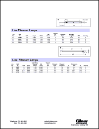 L9001 datasheet: Vacuum line filament lamp. 4.5 volts, 0.360 amps, 1.65 watts. Filament type S-8. Filament length 23+-1. L9001