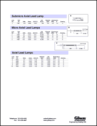 7151 datasheet: Submicro axial lead lamp. 1.48 volts, 0.058 amps. Filament type C-8. 7151