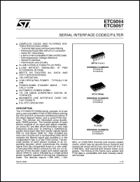 ETC5054D datasheet: SERIAL INTERFACE CODEC/FILTER ETC5054D