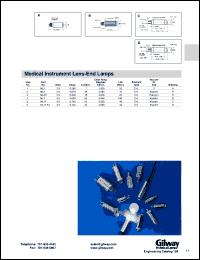 ML2 datasheet: Vacuum medical instrument lens-end lamp. 2.5 volts, 0.280 amps, 7 lumens. ML2