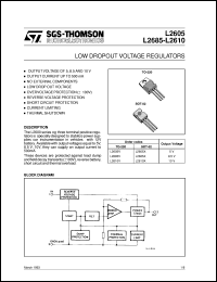 L2605V datasheet: 0.5A LOW DROPOUT VOLTAGE REGULATORS L2605V