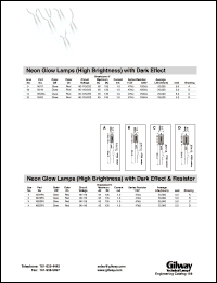 N522R1 datasheet: Neon glow lamp (high brightness) with dark effect & resistor. Color off clear, color on red. Circuit voltage 90-115. N522R1