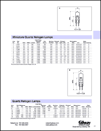 L6405 datasheet: Quartz halogen lamp. 24.0 volt, 150 watts, 4700 lumens. L6405