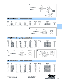 MR3-4115 datasheet: MR3 reflector lamp assembly. 5.0 volts, 0.115 amps. MR3-4115