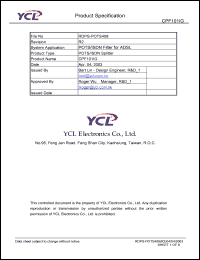 CPF101IG datasheet: Product type: POTS/ISDN splitter. System application: POTS/ISDN filter for ADSL. CPF101IG