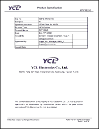 CPF102IG datasheet: Product type: ISDN splitter. System application: ISDN filter for ADSL. CPF102IG