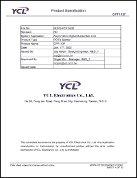 CPF113F datasheet: Product type: POTS splitter. System application: asymmetric digital subscriber line. CPF113F